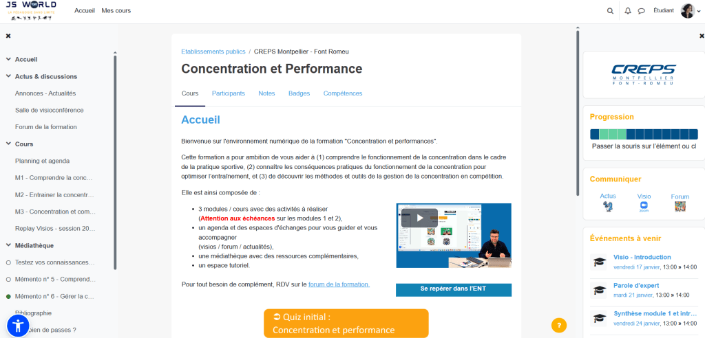 Ouverture de la session 2025 de la formation &laquo;&nbsp;concentrations et performance&nbsp;&raquo;